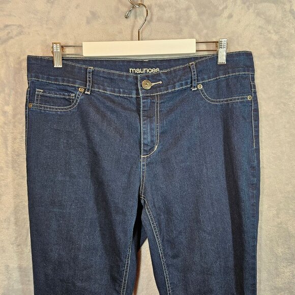 Maurices Womens 16R Dark Wash tapered Leg Denim Jeans casual denims stretch - Picture 3 of 12